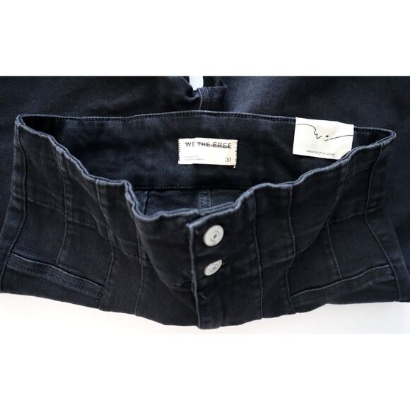 We The Free x FP OB2233809 Women's Sz 31 Onyx Black Jayde Crop Flare Jeans - Picture 3 of 14